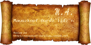 Mauszkopf Aurélián névjegykártya